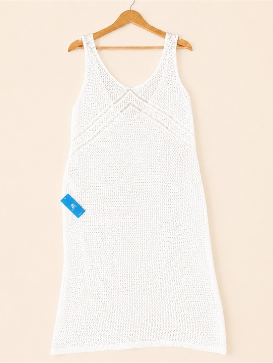 Cupshe Other - Cupshe White Crochet Tank Swim Cover-Up, Size Large NWT